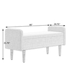 Tabouret de rangement en velours Teddy de conception moderne, Bancs de chambre