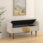 Tabouret de rangement en velours Teddy de conception moderne, Bancs de chambre