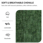 Fauteuil-lit Oversize en chenille Ethan Blake avec pouf, rangement et port de charge USB pour salon et appartement