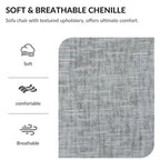 Fauteuil-lit Oversize en chenille Ethan Blake avec pouf, rangement et port de charge USB pour salon et appartement