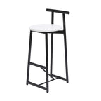 Lot de 3 tabourets de bar sans accoudoirs, hauteur comptoir, avec structure en métal et assise en bois