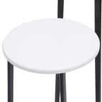 Lot de 3 tabourets de bar sans accoudoirs, hauteur comptoir, avec structure en métal et assise en bois