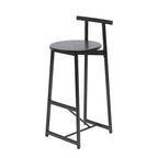 Lot de 3 tabourets de bar sans accoudoirs, hauteur comptoir, avec structure en métal et assise en bois