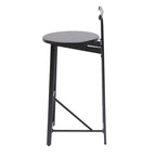 Lot de 3 tabourets de bar sans accoudoirs, hauteur comptoir, avec structure en métal et assise en bois