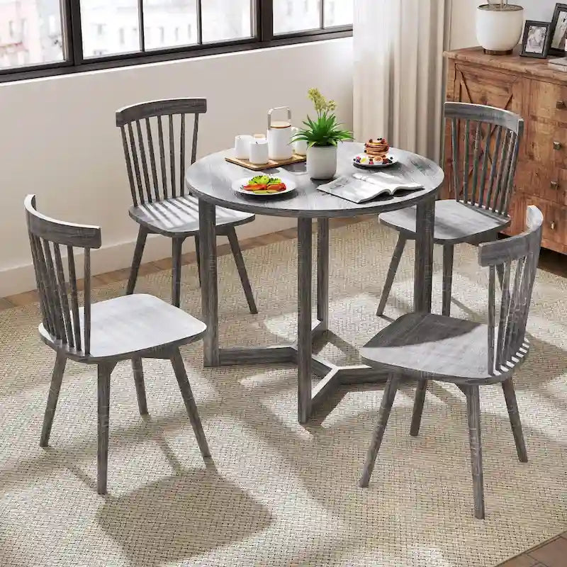 Costway Table à Manger en Bois 36 Pouces pour 2 à 4 Personnes, Forme Ailée - Voir Détails