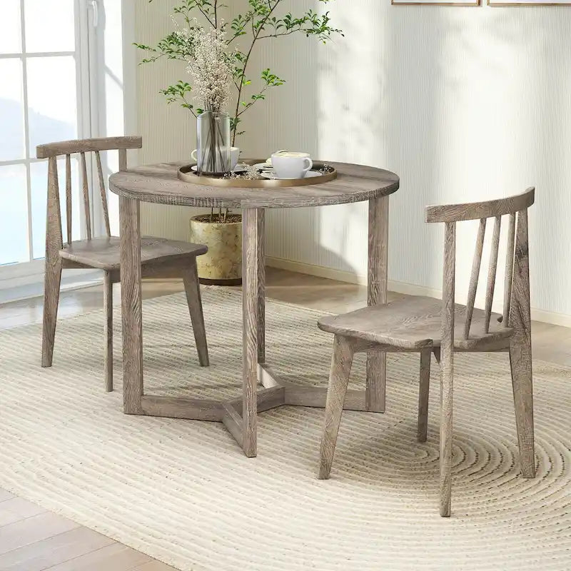 Costway Table à Manger en Bois 36 Pouces pour 2 à 4 Personnes, Forme Ailée - Voir Détails
