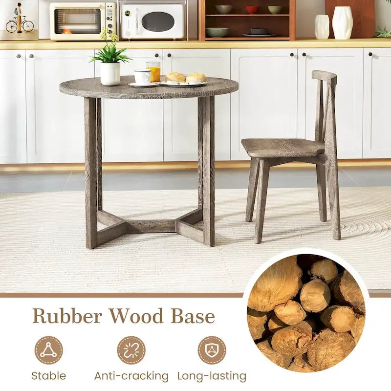 Costway Table à Manger en Bois 36 Pouces pour 2 à 4 Personnes, Forme Ailée - Voir Détails