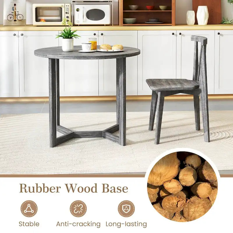 Costway Table à Manger en Bois 36 Pouces pour 2 à 4 Personnes, Forme Ailée - Voir Détails