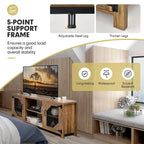 Meuble TV/Centre de divertissement pour téléviseurs jusqu'à 65 po avec maille en acier – 58 po