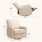 Fauteuil inclinable manuel HOMCOM pour adultes, fauteuil inclinable pivotant et à bascule réglable, fauteuil à bascule planeur en tissu respirant, beige