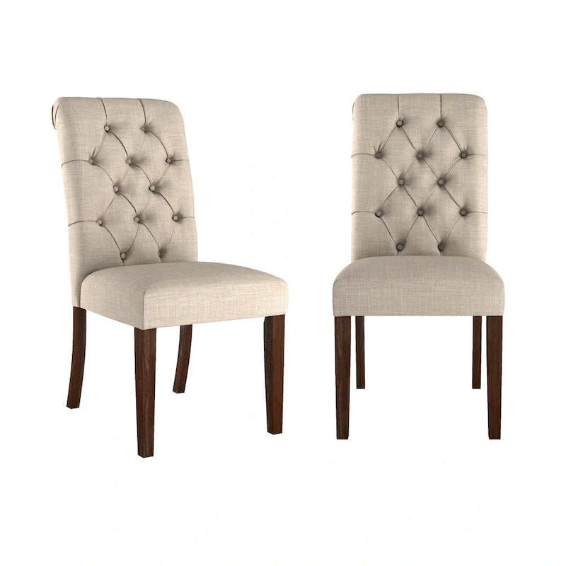 Chaises Parsons Krakova à dossier roulé et touffeté (lot de 2) - Chaise