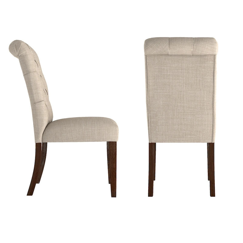 Chaises Parsons Krakova à dossier roulé et touffeté (lot de 2) - Chaise