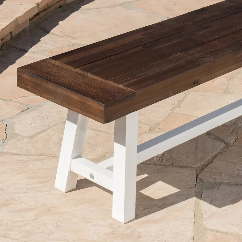 Banc de pique-nique en bois d'acacia rectangulaire Jubilee Farmhouse de Christopher Knight Home