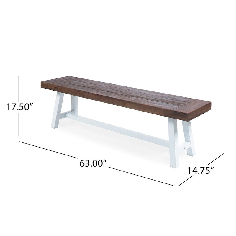 Banc de pique-nique en bois d'acacia rectangulaire Jubilee Farmhouse de Christopher Knight Home