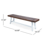 Banc de pique-nique en bois d'acacia rectangulaire Jubilee Farmhouse de Christopher Knight Home