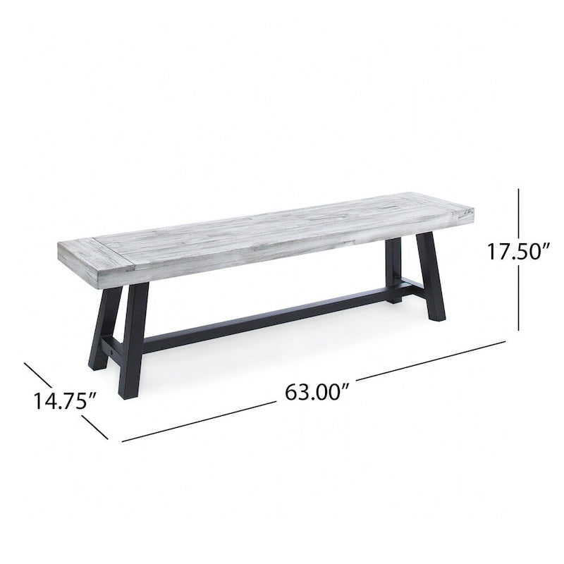 Banc de pique-nique en bois d'acacia rectangulaire Jubilee Farmhouse de Christopher Knight Home