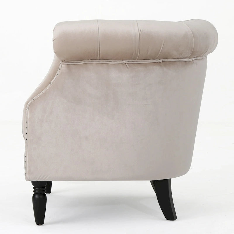 Fauteuil club en velours Akira par Christopher Knight Home