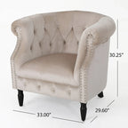 Fauteuil club en velours Akira par Christopher Knight Home