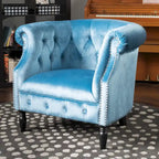Fauteuil club en velours Akira par Christopher Knight Home