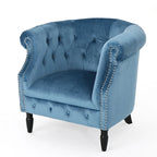 Fauteuil club en velours Akira par Christopher Knight Home