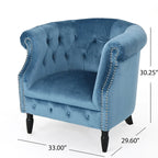 Fauteuil club en velours Akira par Christopher Knight Home