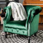 Fauteuil club en velours Akira par Christopher Knight Home