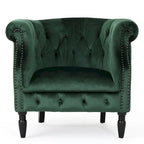Fauteuil club en velours Akira par Christopher Knight Home