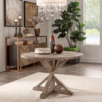 Table de salle à manger ronde Krakova Rustic avec base en X en pin