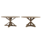Table de salle à manger ronde Krakova Rustic avec base en X en pin