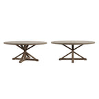 Table de salle à manger ronde Krakova Rustic avec base en X en pin