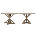 Table de salle à manger ronde Krakova Rustic avec base en X en pin