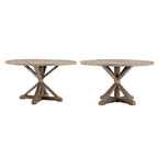 Table de salle à manger ronde Krakova Rustic avec base en X en pin
