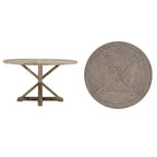 Table de salle à manger ronde Krakova Rustic avec base en X en pin