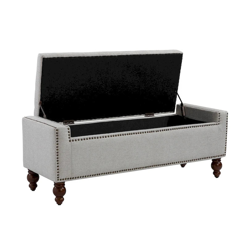 Banc de rangement capitonné classique Felix