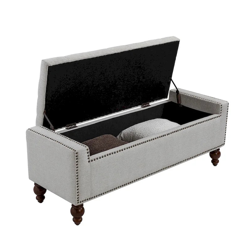 Banc de rangement capitonné classique Felix