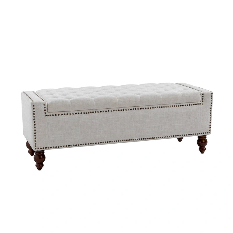 Banc de rangement capitonné classique Felix