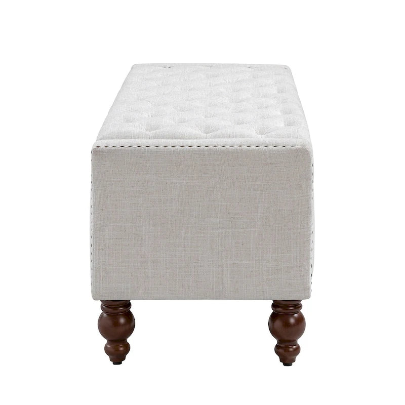 Banc de rangement capitonné classique Felix
