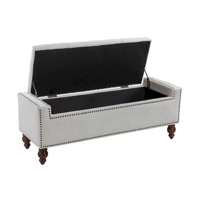 Banc de rangement capitonné classique Felix