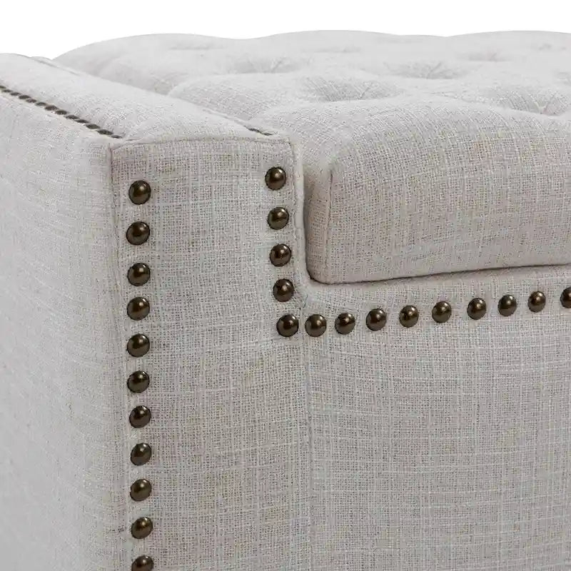 Banc de rangement capitonné classique Felix