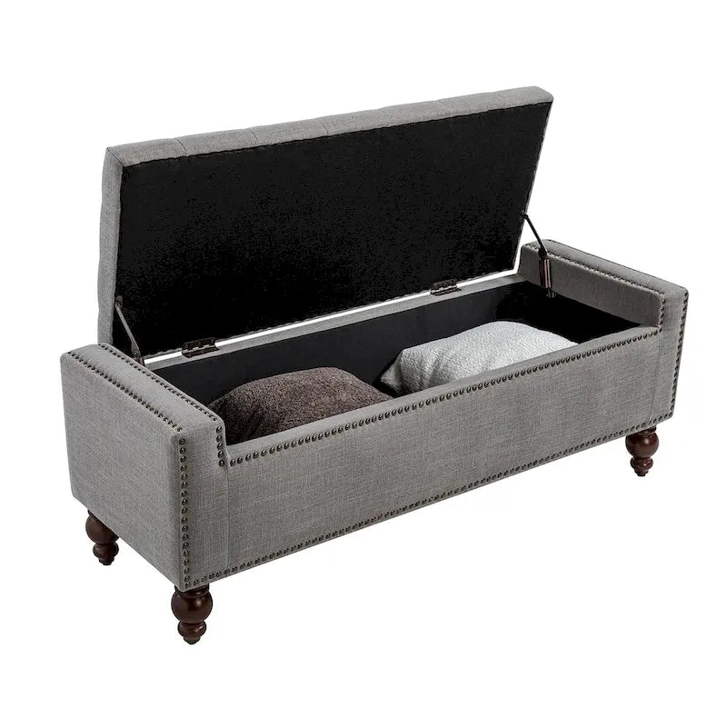 Banc de rangement capitonné classique Felix