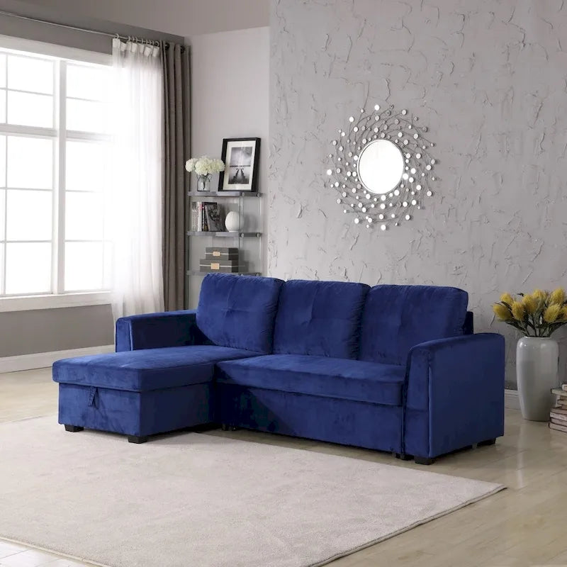 Canapé d'angle moderne rembourré avec chaise longue de rangement pour salon