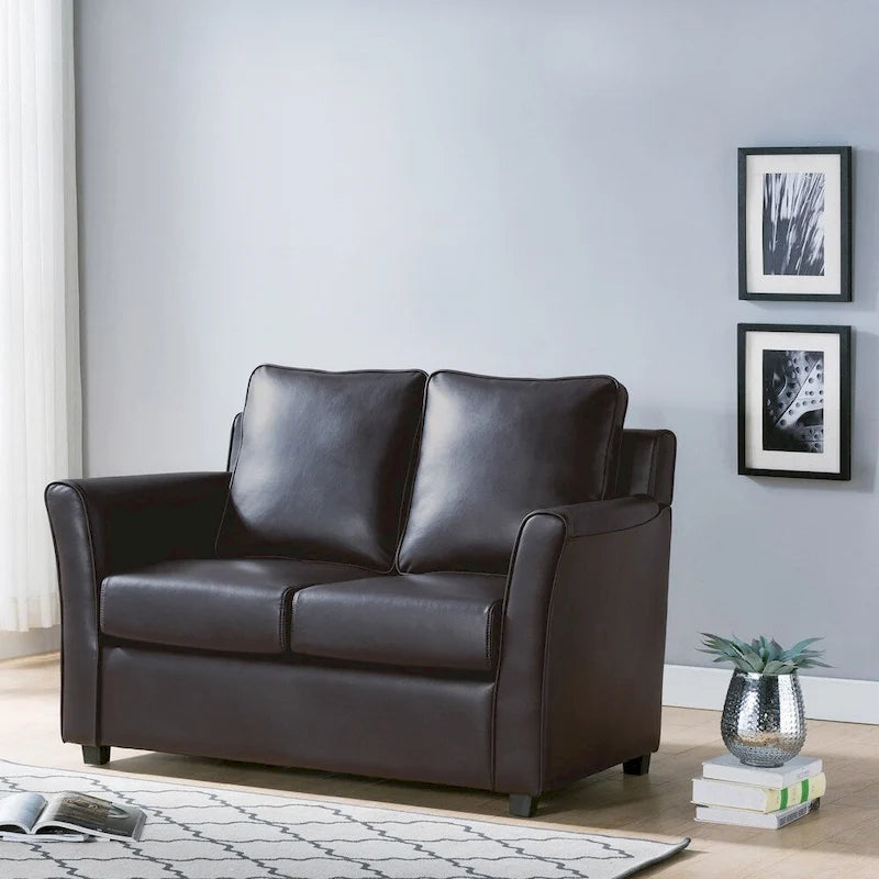 Causeuse contemporaine rembourrée à accoudoirs évasés Golt par Furniture of America