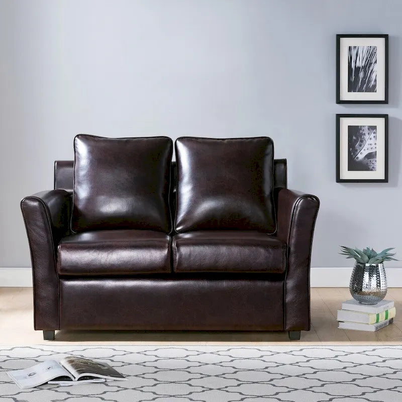 Causeuse contemporaine rembourrée à accoudoirs évasés Golt par Furniture of America