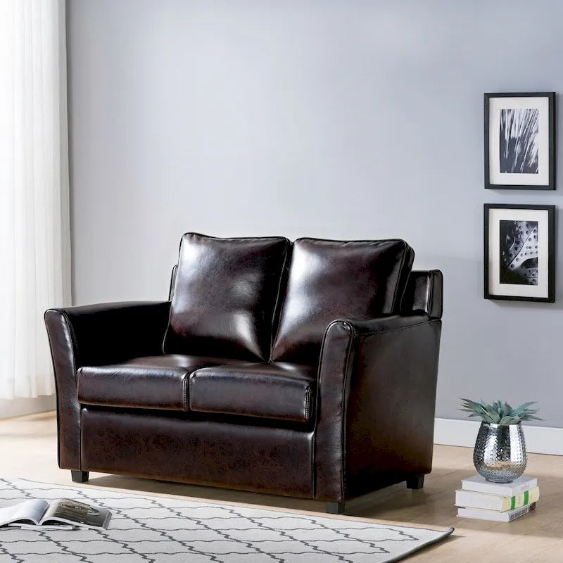 Causeuse contemporaine rembourrée à accoudoirs évasés Golt par Furniture of America