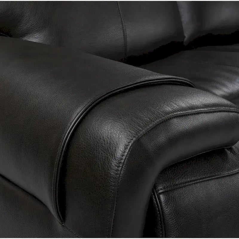 Causeuse inclinable électrique en cuir avec port USB, appuie-tête réglable, soutien lombaire réglable - S.O.