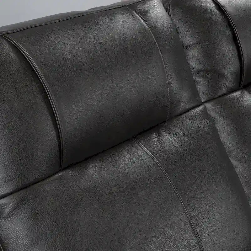 Causeuse inclinable électrique en cuir avec port USB, appuie-tête réglable, soutien lombaire réglable - S.O.