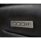 Causeuse inclinable électrique en cuir avec port USB, appuie-tête réglable, soutien lombaire réglable - S.O.