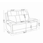 Causeuse inclinable électrique en cuir avec port USB, appuie-tête réglable, soutien lombaire réglable - S.O.