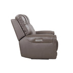 Causeuse inclinable électrique en cuir avec port USB, appuie-tête réglable, soutien lombaire réglable - S.O.