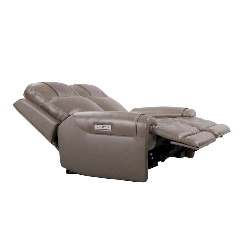 Causeuse inclinable électrique en cuir avec port USB, appuie-tête réglable, soutien lombaire réglable - S.O.